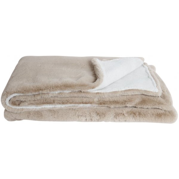 Softy Plaid 130x170 cm - Beige / Hvit