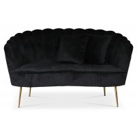 Kingsley 2-seter sofa - Svart fløyel / Messing Kingsley 2-seter sofa - Svart fløyel / Messing