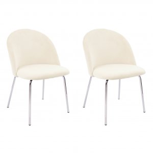 Plaza velvet stol - Beige / Krom + Flekkfjerner for møbler Plaza velvet stol - Beige / Krom + Flekkfjerner for møbler