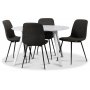 Rosvik spisegruppe, spisebord med 4 st Smokey spisestoler - Hvit/Vintage