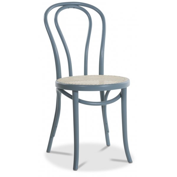 Bentwood Stol No18 Klassiker med rottingsete - Pastellbl
