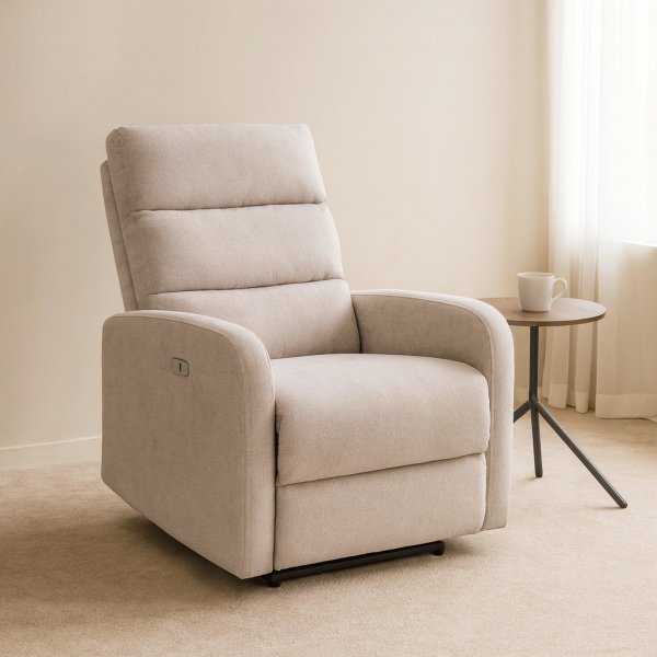 Elektrisk lenestol med hvilestol - Lys beige