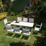 Holmsund matvaregruppe; bord 180x80 cm med 8 stoler (2 lenestoler + 6 stoler)