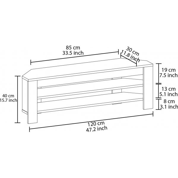 Hjørne-TV-stativ - Eik Hjørne-TV-stativ - Eik