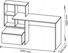 Myles skrivebord - Gull eik/Hvit Myles skrivebord - Gull eik/Hvit