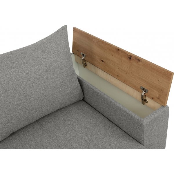 Denvo divan sovesofa med puffer - Grå Denvo divan sovesofa med puffer - Grå