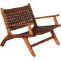 Porto Bello lenestol teak / konjakkbrunt anilinskinn