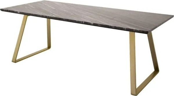Spisebord Duffy 200 cm - Matt Messing / Marmor