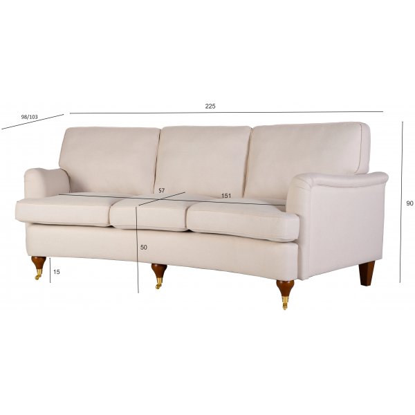 Howard Watford Deluxe 4-seters buesofa - Sand + Tekstilrens for mbler