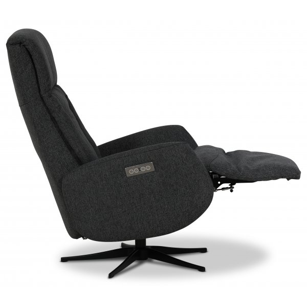 Marbäck lyx recliner- lenestol (2 el-motorer) innebygget fotskammel - Mørkegrått tøystoff Marbäck lyx recliner- lenestol (2 el-motorer) innebygget fotskammel - Mørkegrått tøystoff