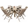 Rundt Salt spisebord i gr teak - 150 cm i diameter