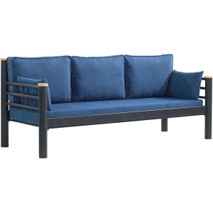 Kappis 3-seters utesofa - Svart/blå + Flekkfjerner for møbler Kappis 3-seters utesofa - Svart/blå + Flekkfjerner for møbler
