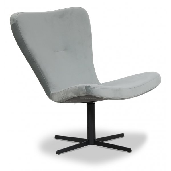 Spekerd designer lenestol - Lysegr (Flyel) / Svart