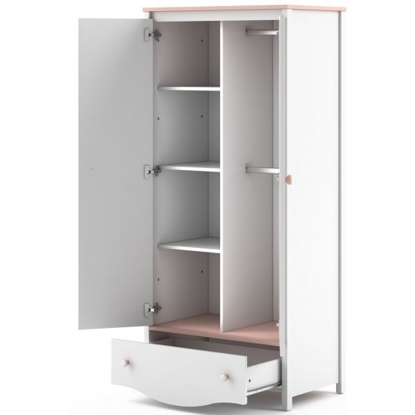 Lettitia garderobe - Hvit/rosa Lettitia garderobe - Hvit/rosa