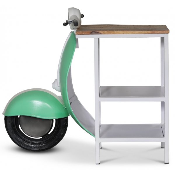 Vintage Vespa bardisk / nattbord - Hvit / grnn