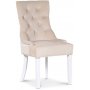 Paris spisegruppe hvitt bord med 4 Tuva Decotique stoler i beige flyel med hndtak bak