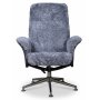 Times lenestol med fotskammel (Recliner) - Lysegrtt saueskinn