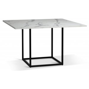 Sintorp spisebord, 120 cm - Svart/hvit marmorimitasjon + Flekkfjerner for mbler