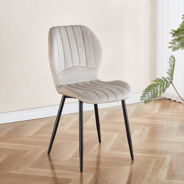 Santos spisestuestol - Beige flyel