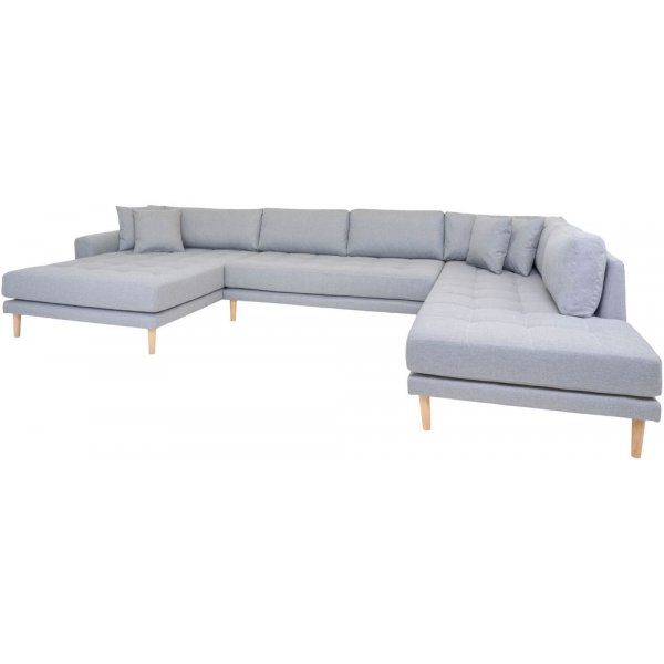 Lido U sofa med pen finish - Lysegr