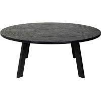 Rundt Freddy salongbord, 115 cm - Svart eikefinér/svart metall Rundt Freddy salongbord, 115 cm - Svart eikefinér/svart metall