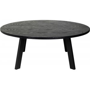 Rundt Freddy salongbord, 115 cm - Svart eikefinér/svart metall Rundt Freddy salongbord, 115 cm - Svart eikefinér/svart metall
