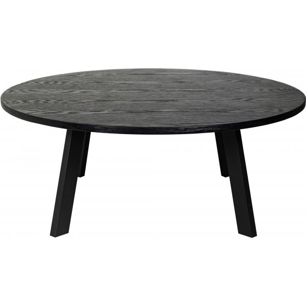 Rundt Freddy salongbord, 115 cm - Svart eikefinr/svart metall
