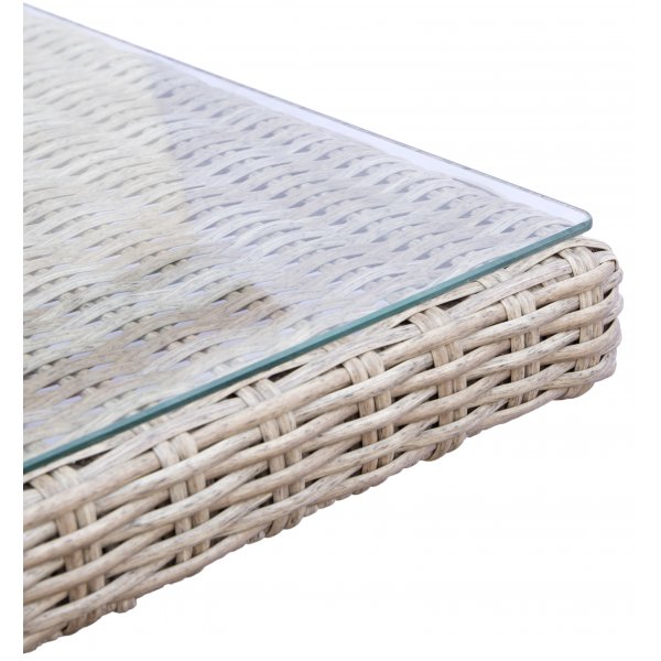 Hampton spisebord i syntetisk rotting 200x100 cm - Natur