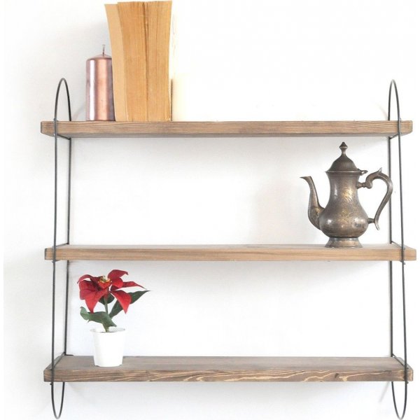 Walter vegghylle 41 - Valnøtt/svart Walter vegghylle 41 - Valnøtt/svart