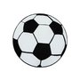 Barneteppe Brigid fotball - Sort/Hvit - Rundt 120 cm