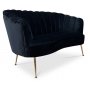 Snckan 2-seter sofa - Svart flyel / Messing