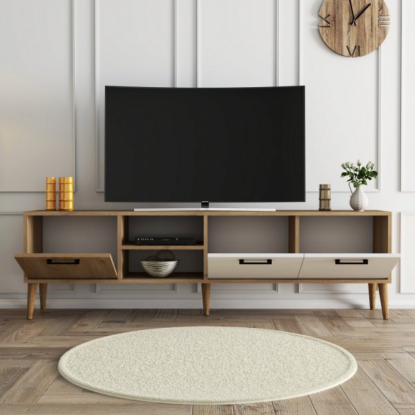 Exxen TV-benk 180 cm - Eik/hvit Exxen TV-benk 180 cm - Eik/hvit