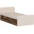 Akser enkeltseng med innebygget oppbevaring 190 x 90 cm - Lys valntt/beige