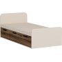 Akser enkeltseng med innebygget oppbevaring 190 x 90 cm - Lys valntt/beige