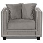 Temple Double Deco lenestol - Gr beige / slv nagler