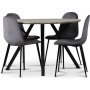 Smokey spisegruppe, rundt spisebord med 4 Carisma flyelsstoler - Gr + 3.00 x Mbelftter