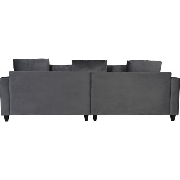 Brandy Lounge - 4-seters sofa XL (sølvgrå fløyel) Brandy Lounge - 4-seters sofa XL (sølvgrå fløyel)