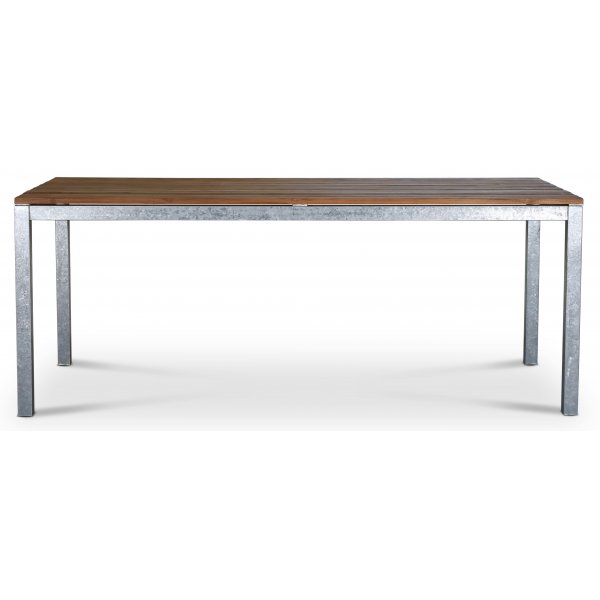 Spisebord Alva 190x90 cm - Teak/galvanisert metall