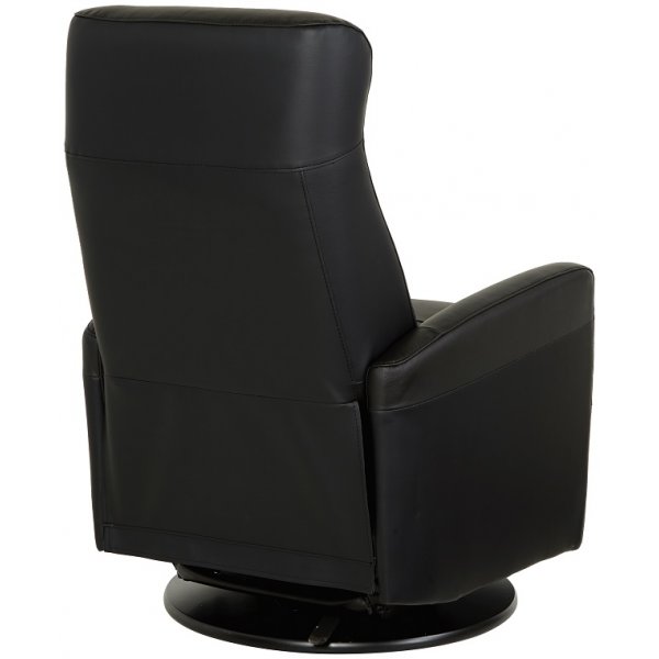 Fringe lenestol med gyngefunksjon - Svart skinn