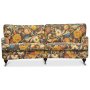 Savoy 3-seters buet sofa med blomsterstoff - Havanna Brown