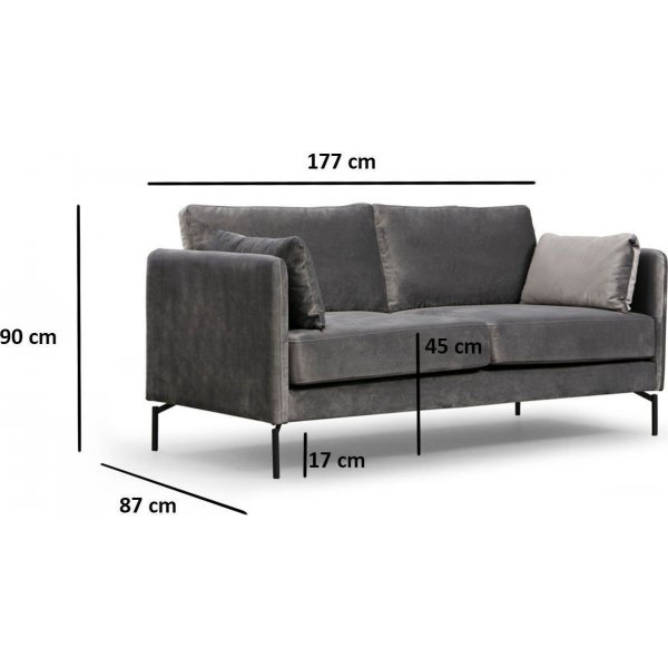 Sino 2-seters sofa - Grå Sino 2-seters sofa - Grå