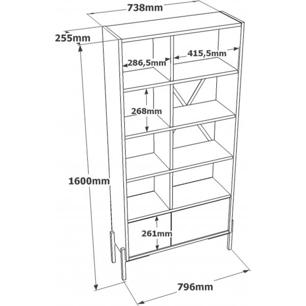 Bruno bokhylle - Felt/antrasitt