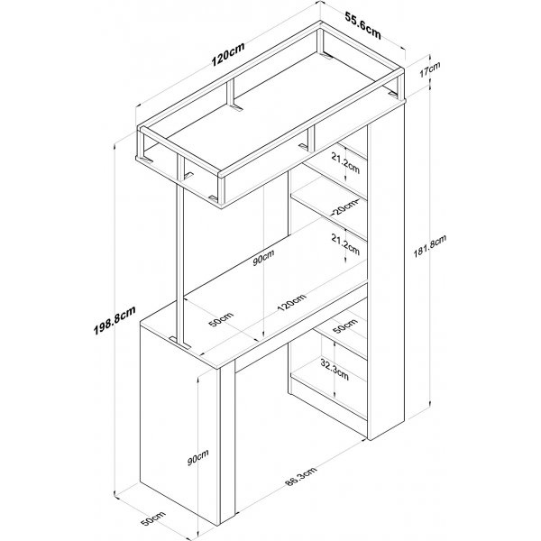 Jesper kjøkkenbord - Valnøtt/sort Jesper kjøkkenbord - Valnøtt/sort