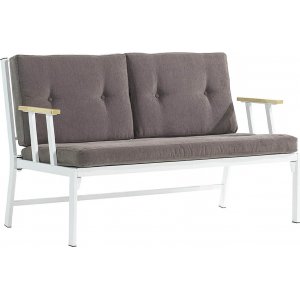 Lotus 2-seters utesofa - Hvit/brun + Møbelpleiesett for tekstiler Lotus 2-seters utesofa - Hvit/brun + Møbelpleiesett for tekstiler