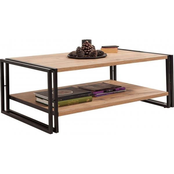 Cosmo Rectus salongbord - Furu/svart