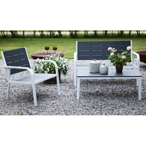 Alesund Sofagruppe med bord (2+1+1+bord) - Hvit / Grå Alesund Sofagruppe med bord (2+1+1+bord) - Hvit / Grå