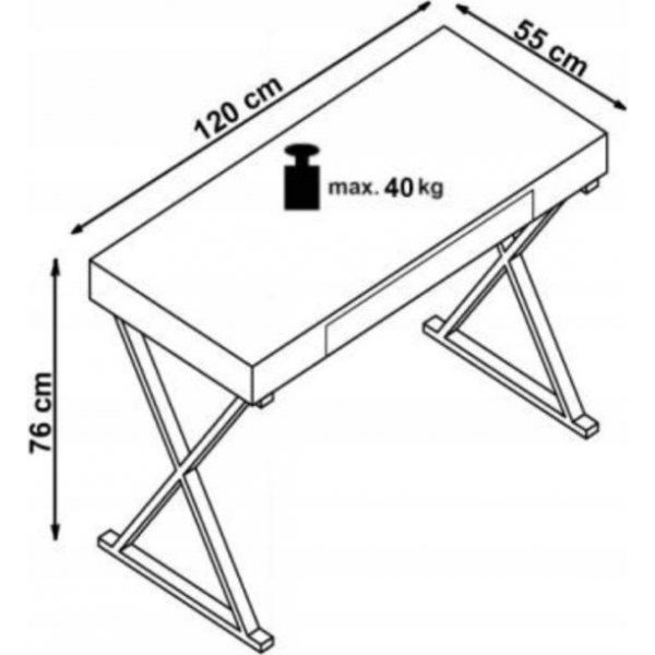 Elliana skrivebord - Hvit/krom Elliana skrivebord - Hvit/krom
