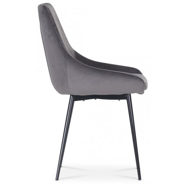 Plaza spisegruppe, marmorbord med 4 st Theo fl�yelstoler - Gr�/Hvit/Svart