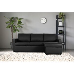Dream sovesofa med oppbevaring (divansofa) - Antrasitt (økolær) + Tekstilrens for møbler Dream sovesofa med oppbevaring (divansofa) - Antrasitt (økolær) + Tekstilrens for møbler
