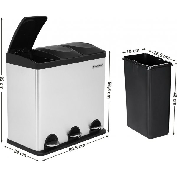 Luan avfallsbeholder 54 l - Sølv/sort Luan avfallsbeholder 54 l - Sølv/sort